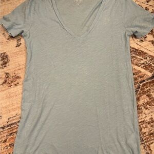 J. Crew Light Blue V-Neck Women's Tee